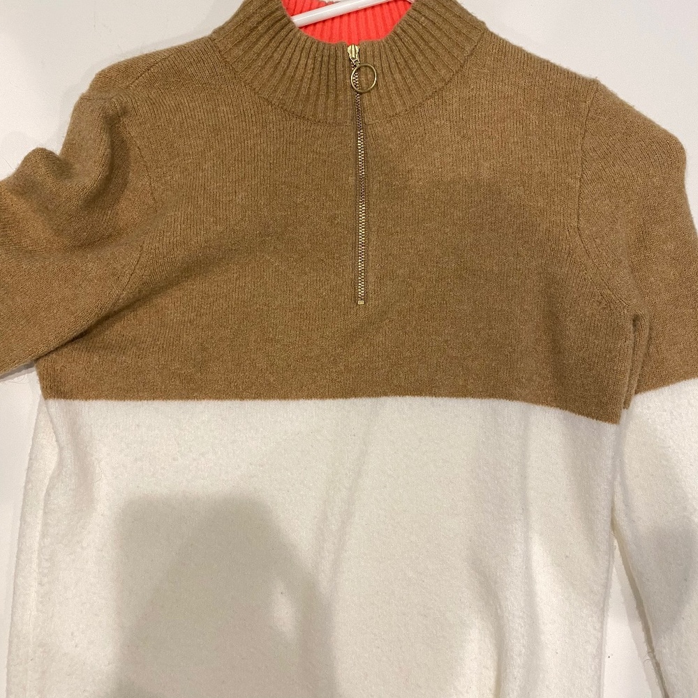 JCREW SWEATER TAN/WHITE/CREAM XXS